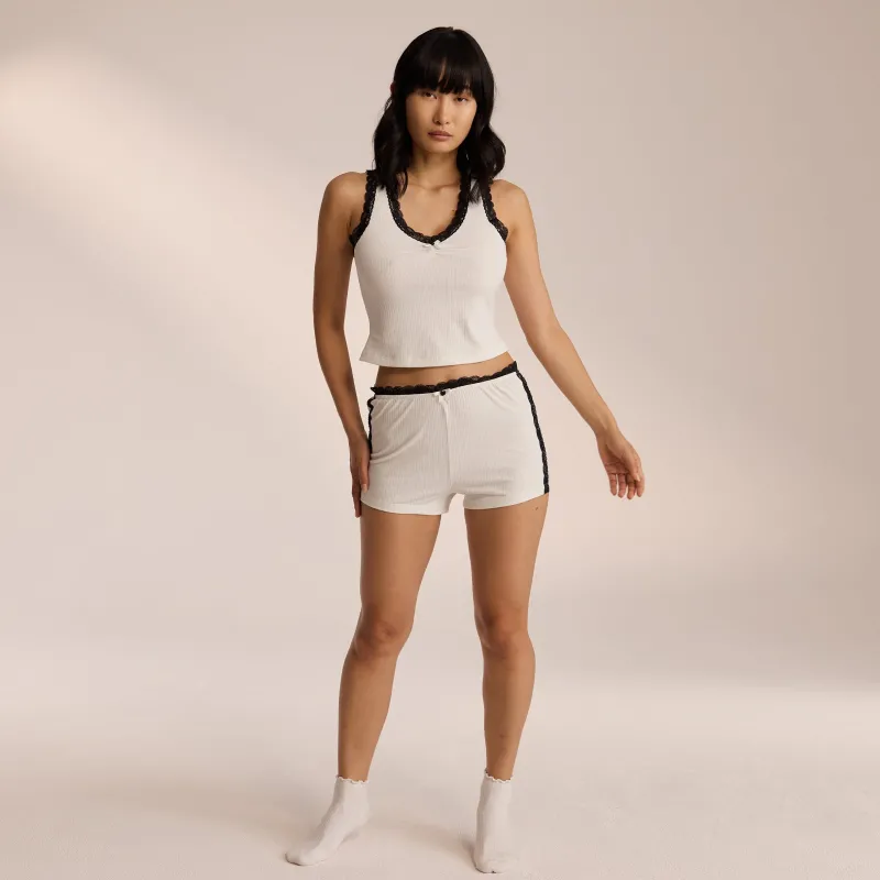 Lounge Underwear Pyjama-Hosen | Pyjamas Sets | Pyjamashorts mit Spitze -