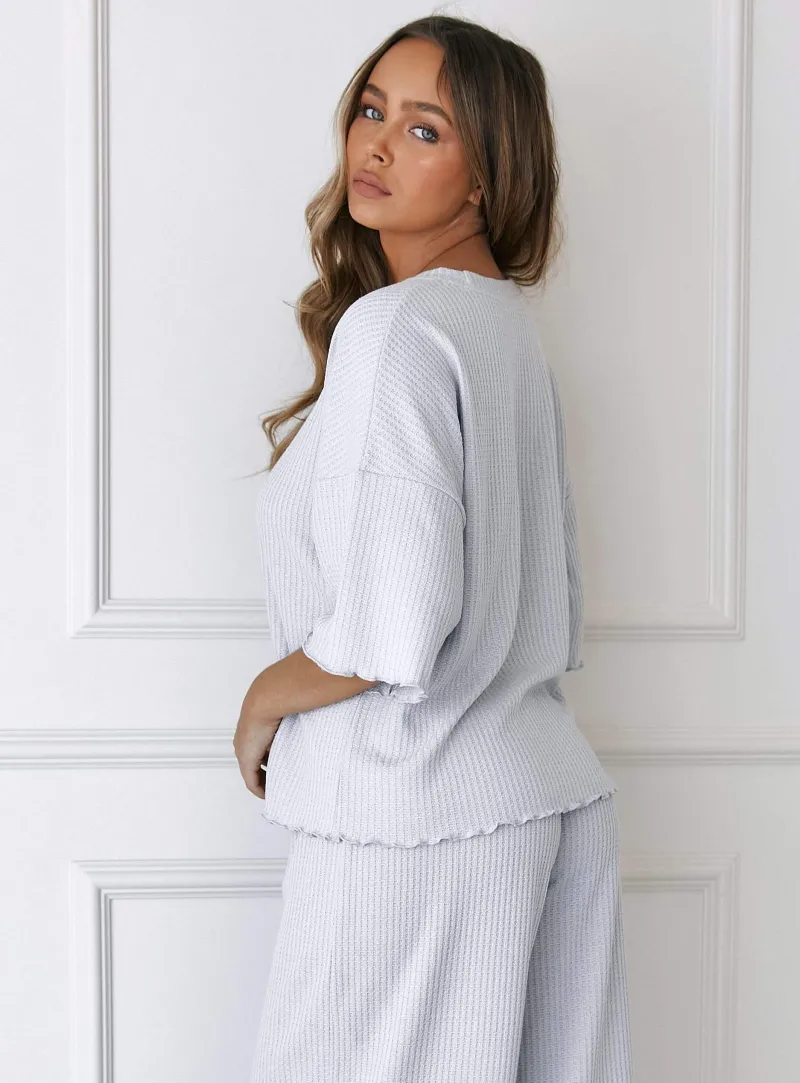 Lounge Underwear Pyjama-Oberteile | Soft Waffle Schlafanzug Oberteil -
